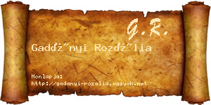 Gadányi Rozália névjegykártya